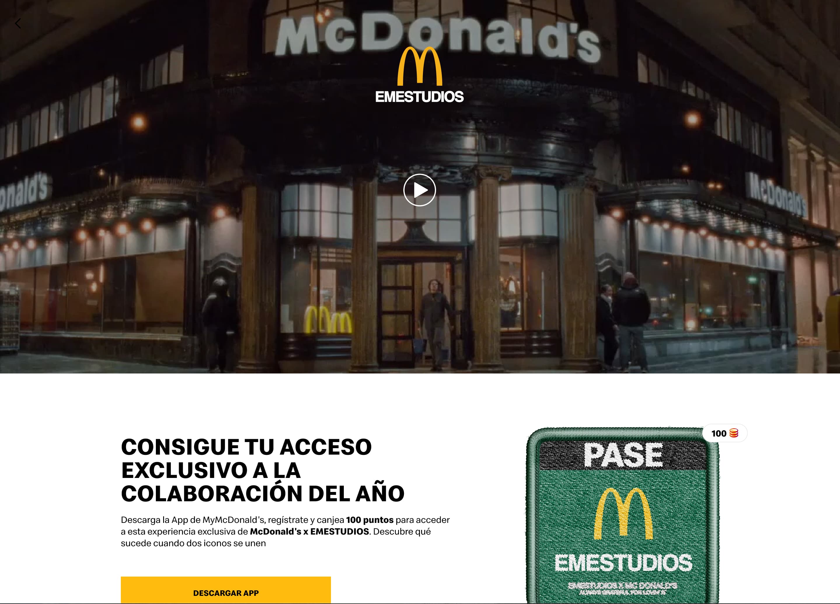 eme studios collaboration landing page with the access pass and how to get it